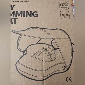 Inflatefly & Doctor Dolphin Baby  Swimming Ring, INFLATABLE One w/Hand Pump. New